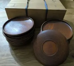 共箱付】煎茶道具すり漆 大判茶托20枚セット 20cm 茶通 茶襯 銘々皿 