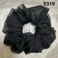 シュシュ5319 黒のオーガンジー❣️large❣️