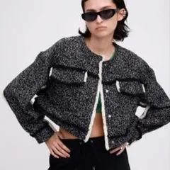 OTONA MUSE FRINGE TWEED SHORT JACKET - メルカリ