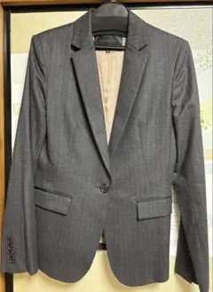 グレー ストライプ パンツスーツ