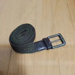 ストレッチ 編み込みベルト（ダークブラウン）