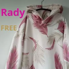 【匿名配送】 レディー プルオーバースウェットパーカー ボタニカル柄 ピンク M