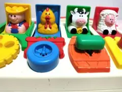 希少　廃盤品　ヴィンテージフィッシャープライス　ポップアップアニマル　知育玩具のサムネイル