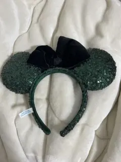 ミッキー型ダークグリーンカチューシャ
