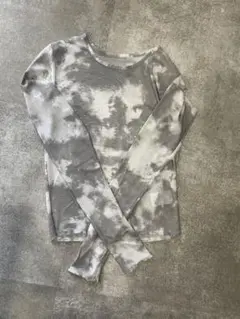 グレー タイダイ 長袖Tシャツ Fサイズ