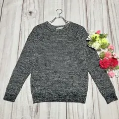 【BROWNY】 （L） ニット 長袖 グレー ミックスニット モノトーン 防寒のサムネイル