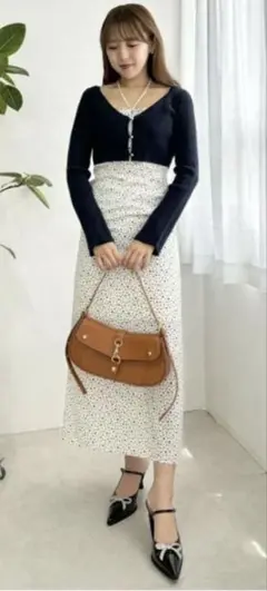 リリーブラウン　ニットカーデセットキャミワンピース