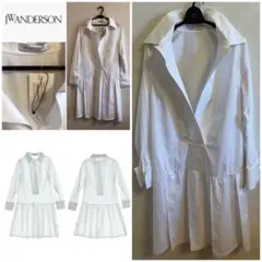 新品未使用タグ付きJ.W.ANDERSON プリーツ シャツワンピース ホワイトのサムネイル