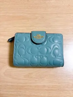coach ミディアム コーナージップウォレット シグネチャーレザー グリーン