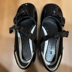 リボン付きブラックフォーマルシューズ20.5センチ〜21センチ