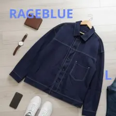 即決可！RAGEBLUE 大人カジュアルジャケット L ブルーステッチ