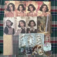 562コラージュ　レトロ　セット　まとめ　素材　日記　紙もの　おすそ分け