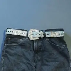 ウエスタンベルト ブリンブリン ギラギラ シルバー ラインストーン wb40-3