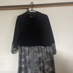 2260 着物リメイク　大島紬　ワンピース　M〜L