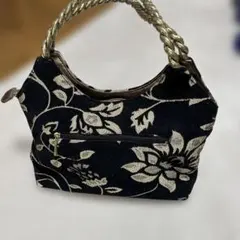 ク*ム様 大人 おしゃれ ハンドバッグ 花柄ジャカード一　ゴールドハンドル　未使