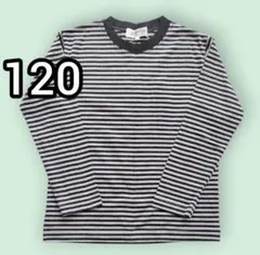 キッズ★ボーダーカットソー黒✕グレー（120）新品