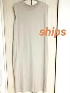ships シップス ノースリーブ ワンピース コットン100% スリット