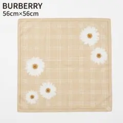 【美品】BURBERRY バーバリー 大判ハンカチ 花柄 デイジー 56cmのサムネイル