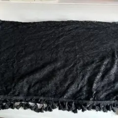 新品未使用　ブラックレース　ストール ショール　フリンジ付き
