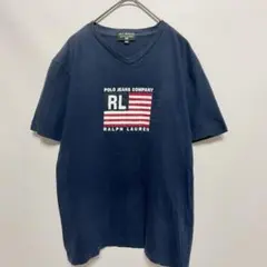【ポロジーンズ　ラルフローレン】半袖Tシャツ　星条旗　ネイビー　160のサムネイル