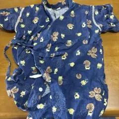 カエルと蓮の花柄 甚平 95cm未満