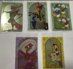 ディズニーキャラクターズ　ウエハース キャラクターカード 5枚セット
