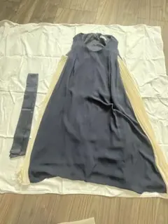 結婚式などに！ネイビーのプリーツワンピース＆レースボレロ2点セット