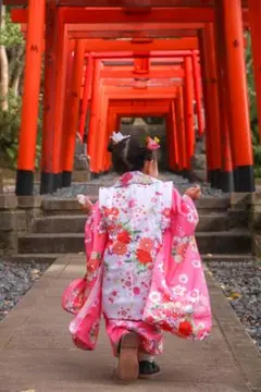 七五三 着物セット 子供用 ピンク 花柄