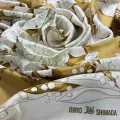 5-20.JUNKO SHIMADA 鈴蘭 すずらん＆ローズ柄 シルクスカーフのサムネイル