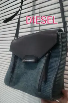 DIESEL レザー＆デニムショルダーバック