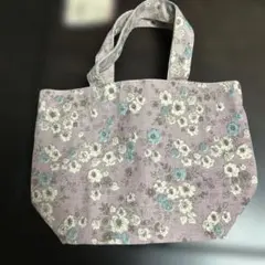 ミニトート　パープル小花柄