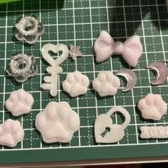 白　ピンク　デコパーツまとめ売り