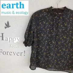 【earthmusic & ecology】シャーリング衿フラワープルオーバー
