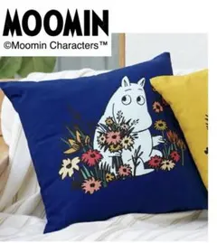 【新品】綿100% ムーミン　クッションカバー　ブルー　北欧　MOOMIN