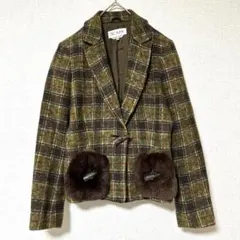 SCAPA スキャパ ツイード テーラードジャケット チェック レッキスファー