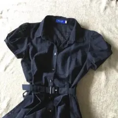 BLUE LABEL ブルーレーベルクレストブリッジ　半袖ワンピース　ネイビー