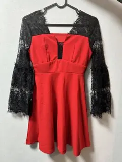 【新品未使用】Aラインミニドレス ワンピース レッド Sサイズ キャバドレス