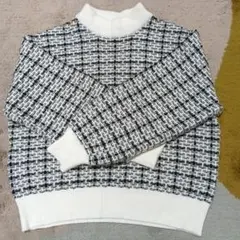 C.O.L.Z.A 白黒チェック 長袖セーター S
