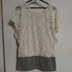 OLIVEdesOLIVE アイボリー レース 半袖トップス