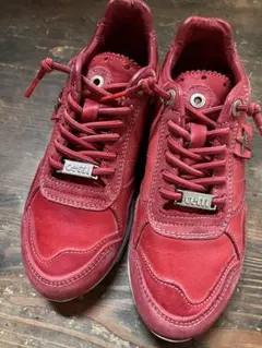 cetti レザー レッド スニーカー