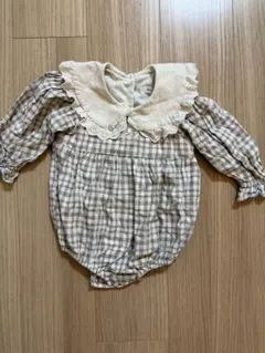 anneshirley 襟付きチェックロンパース