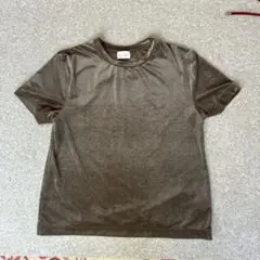 grace label relaxingのベロア風光沢のある 半袖Tシャツ 新品