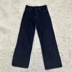 ✨ UNIQLO ユニクロ　ワイドストレートジーンズ　デニムパンツ　ネイビー