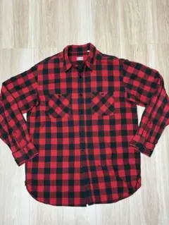 BEAMS ネルシャツ 赤と黒のチェック柄 長袖