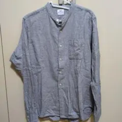 coen バンドカラーシャツ グレー Sサイズ
