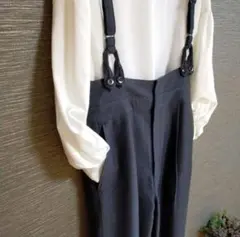 【美品】サロペットパンツ チャコールグレー M～Lサイズ アントゲージ