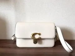COACH コーチ ストゥディオ ショルダーバッグ ホワイト レザー 保存袋付き
