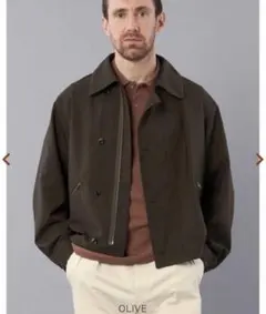 British made サキソニージャケット 50's] British Vintage Blue Cotton Drill Stand Collar Work Jacket Siz