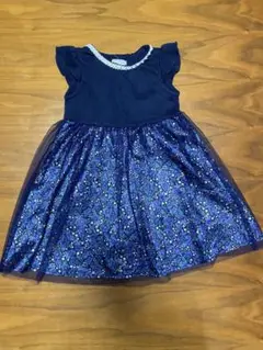 anyFAM フラワーパターン ワンピース ネイビー