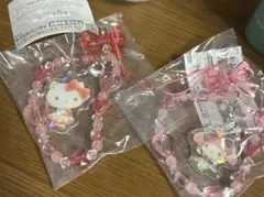 きらきらビーズチャーム　キティ、マイメロ